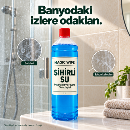 Magic Wipe™ Sihirli Su – Duşakabin ve Fayans Temizleyici, 1 L